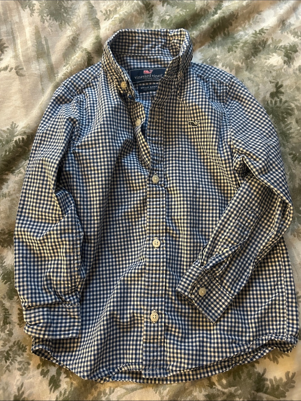 Vineyard Vines Blue and White Gingham Button-Down Shirt